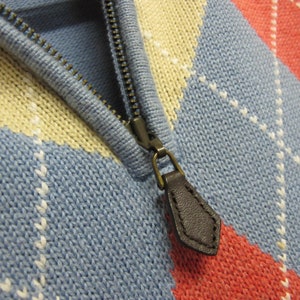 Argyle Pullover Sweater Brooks Brothers Retro Sweater Zipper Pima Cotton image 7