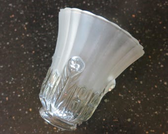 Vintage Murray Feiss Frosted Glass Lampenschirme 2er Set | Art Deco Revival Tulpenschirme | Ersatz Kronleuchter Shades
