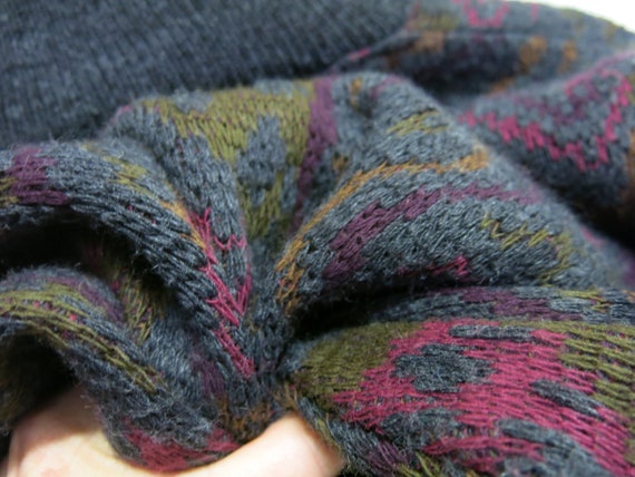 Nordic Style Sweater Italian Wool Shawl Collar Me… - image 7