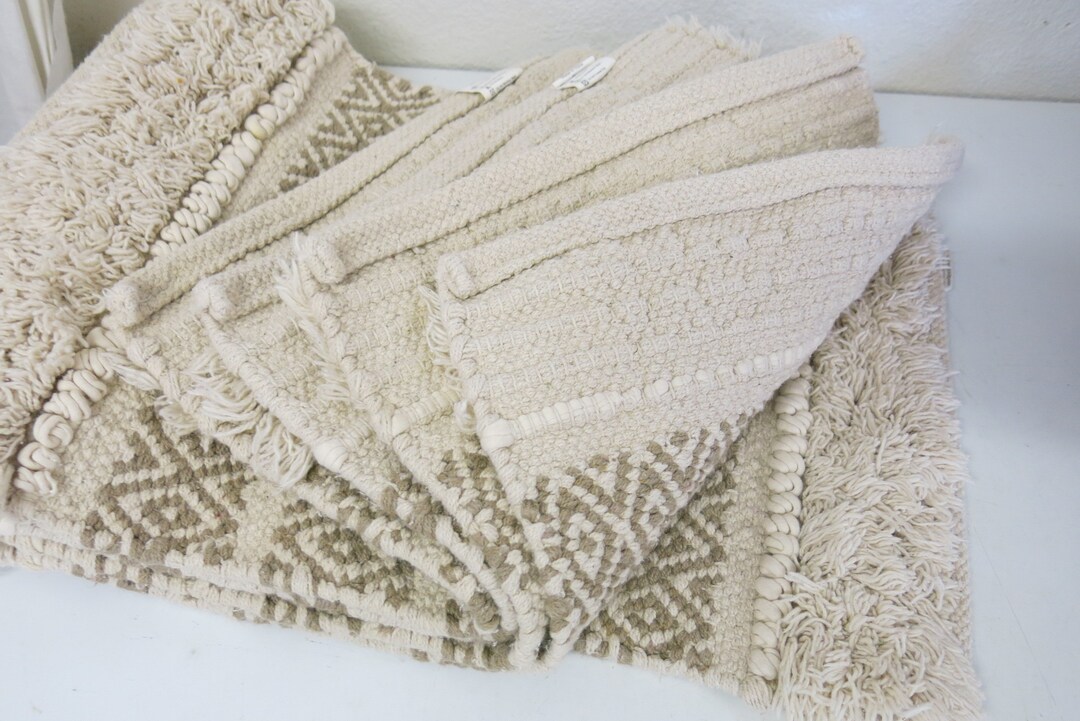 Southwest Woven Placemats Fringe Heavy Cotton Tribal Placemats Etsy