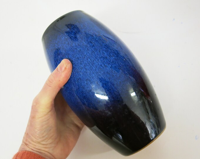 Mid Century Japanese Vase Japan Cobalt Pottery Vase Artisan Vase Art Pottery Ikebana Etsy