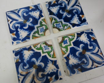 Mexican Tile Handmade Tile Mid Century Set of 4