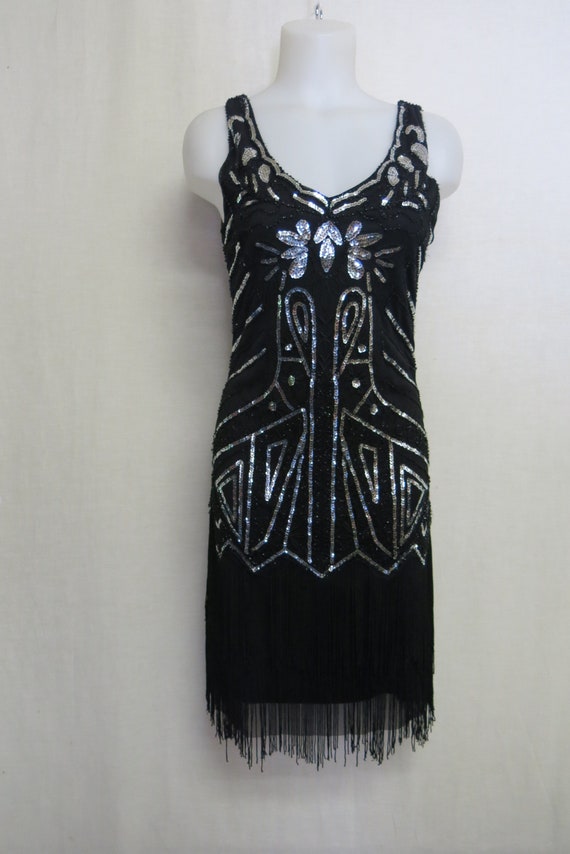 Beaded Flapper Dress Silk Charmeuse Roaring 20's … - image 2