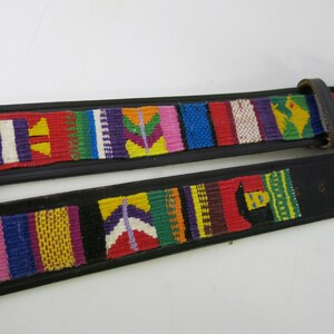 Woven Guatemalan Leather Belt: Boho Hippie Style, Size 32 - Etsy display picture 2