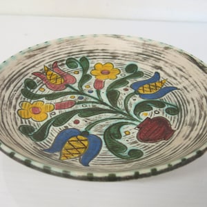 GMUNDNER KERAMIK Wall Plate Pottery Plate Artisan Pottery Floral Austrian Pottery