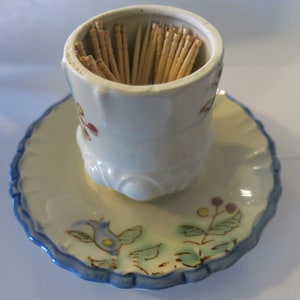 Toothpick Holder Match Holder Vintage Ceramic Holder Egg Cup