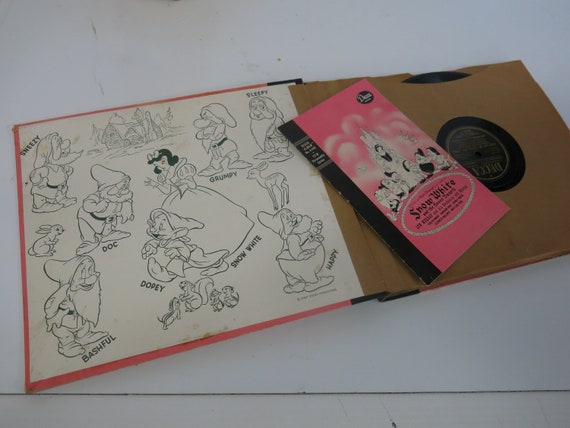 Vintage Snow White and the Seven Dwarfs Record Set Complete 78 Rpm