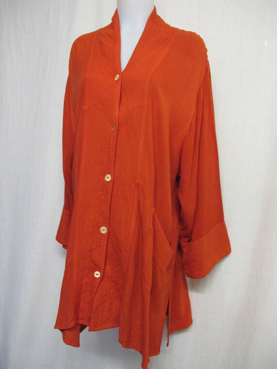 Tunic Jacket Coral Summer Jacket Lagenlook Plus Si