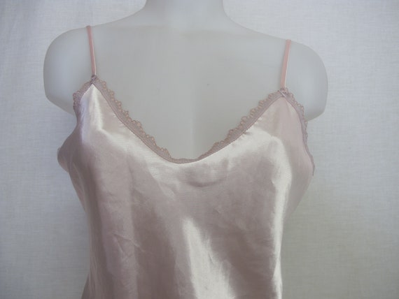 Satin Nightgown Lady Cameo Short Pink Satin Night… - image 4