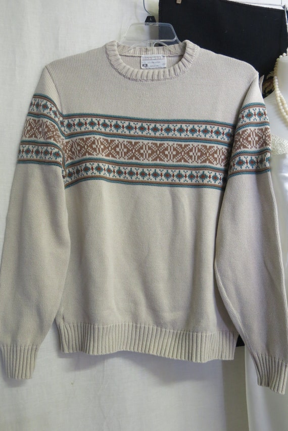 Cotton Sweater Bulky Sweater Fair Isle Sweater Lo… - image 3