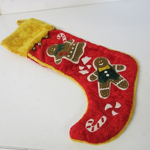Quilted Christmas Stocking Gingerbread Man And Lady
