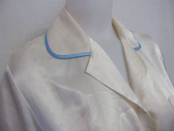 Satin Night Shirt Bed jacket French Satin Bed Jac… - image 7