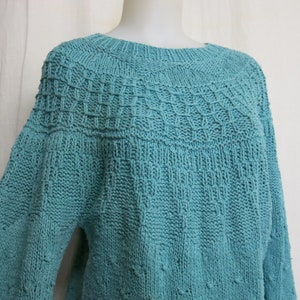 Sweater Slouchy Oversize Cotton and Silk Woolrich Turquoise Large