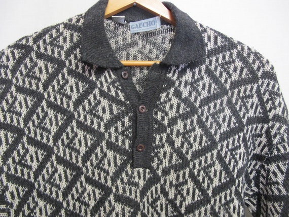 Gray Argentina Sweater Gaucho Collared Sweater Dia