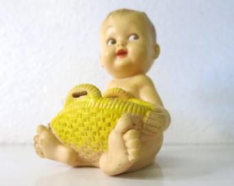 Muñeca de goma BONNIE TEX de 1956 con cesta