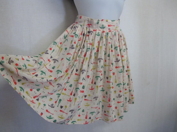 Mid Century Rockabilly Skirt Country Western Skirt