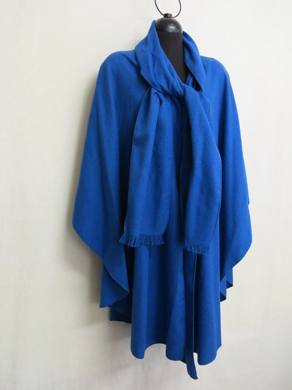 Wool Cape Royal Blue Cape Poncho