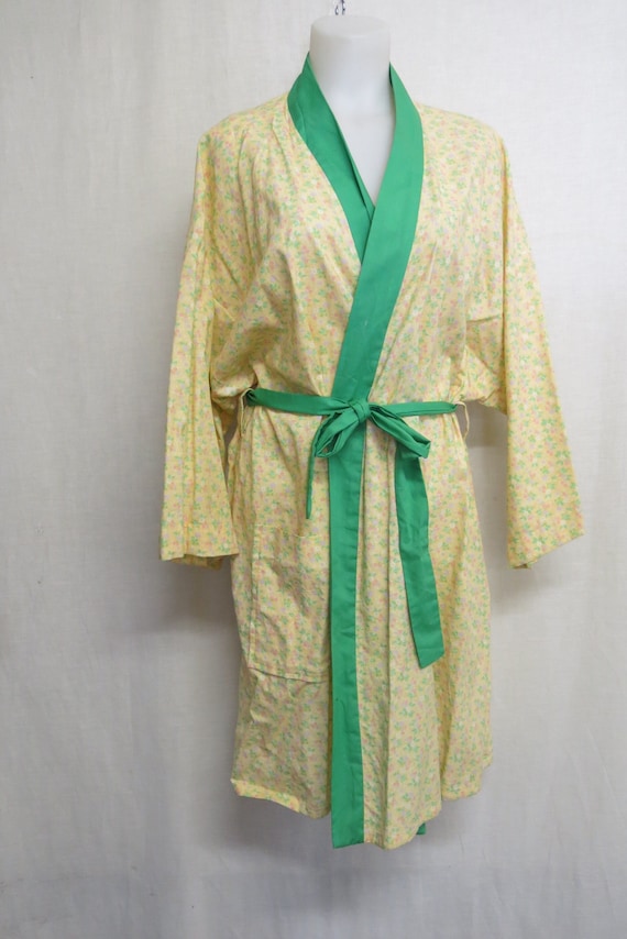 Cotton Kimono Robe Short Kimono Housecoat Houseco… - image 1