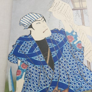 Japanese Samurai Wall hanging Calendar Poster Kabuki Theater Japanese