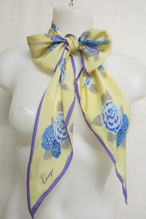 Kenzo Silk Scarf Long Silk Scarf Designer Scarf - image 1