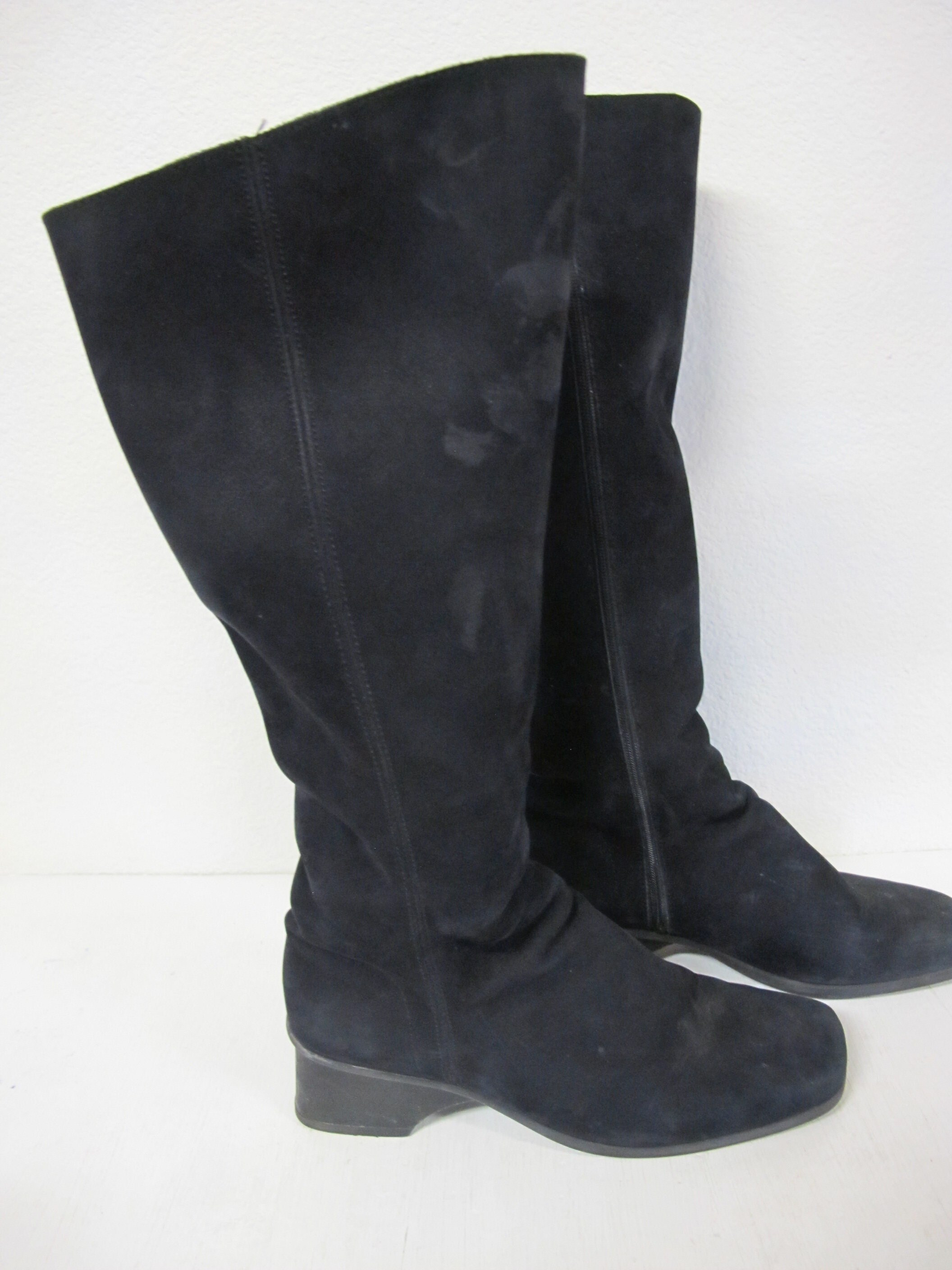 Black Suede Boots - Etsy