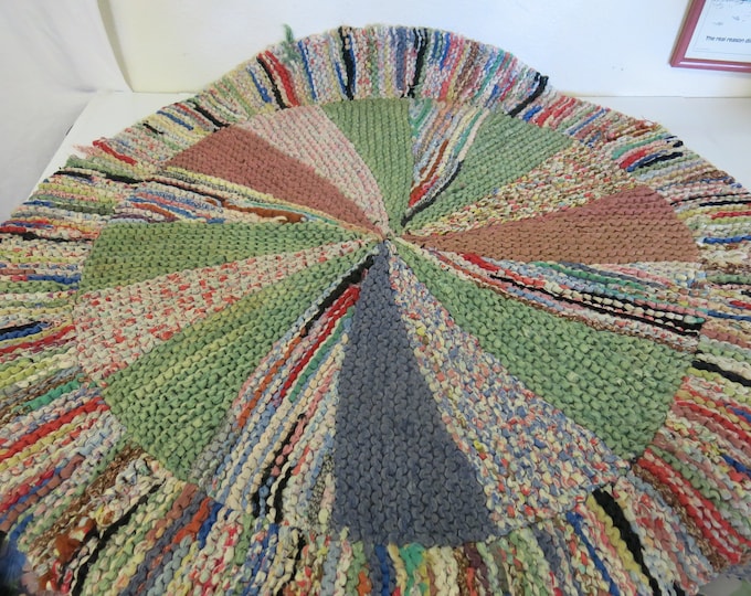 Vintage Braided Rug 1930's Flour Sack Rug Braided Round Rug Etsy