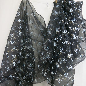 Mid Century Voile Sheer Floral Vintage Sheer Fabric
