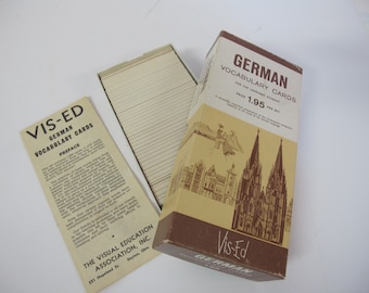 Vintage German Vocabulary Flashcards: 1000 Cards, 1960s
