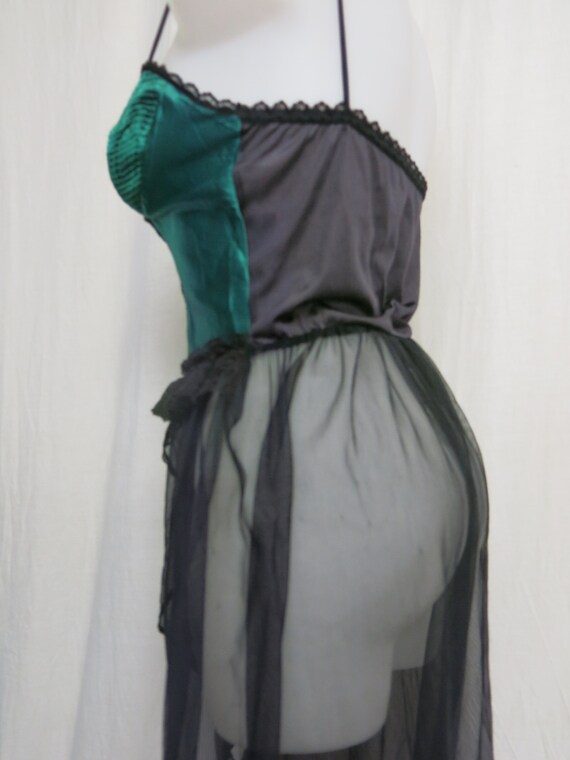 Sheer Nightgown Burlesque Style 1970's Nylon Nigh… - image 7