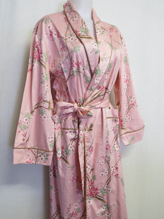 Cotton Robe Pink Floral Robe Summer Robe House Coa