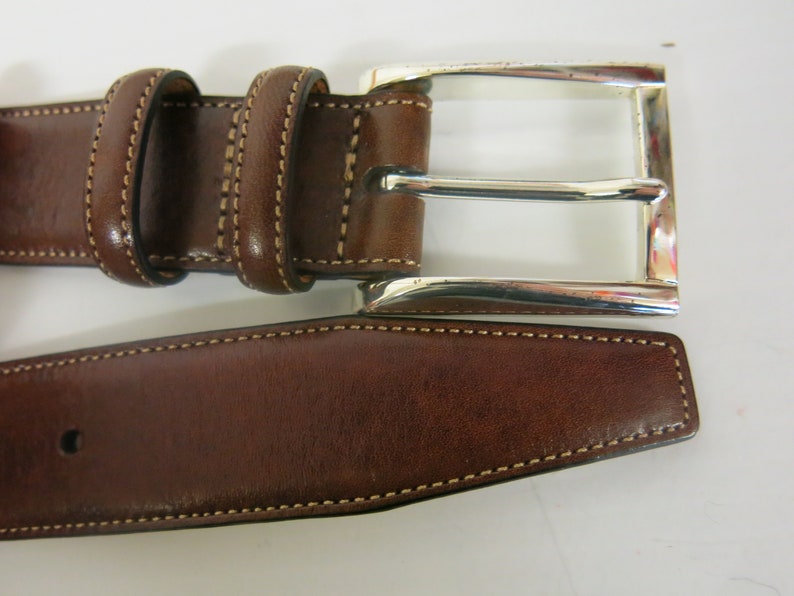 TRAFALGAR Leather Belt Brown Men's Belt Size 40 Handmade in USA image 2