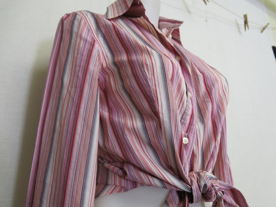 ETRO Cotton Blouse Shirt Striped Cotton Blouse Sm… - image 10