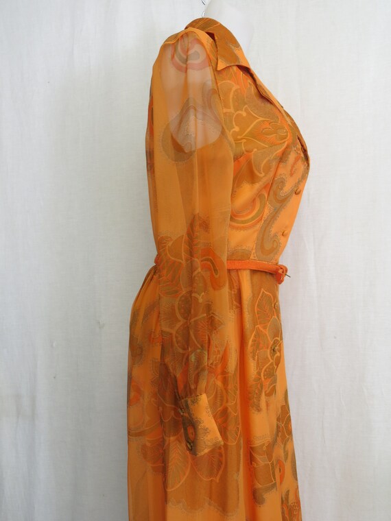 Alfred Shaheen Hawaiian MAXI Dress Silk Chiffon M… - image 6