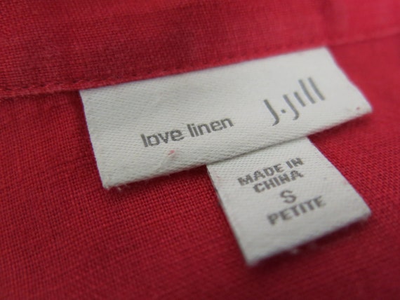 Linen Tunic Long Linen Blouse Red J Jill Small Petite 