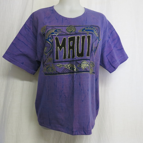 Hawaiian T Shirt Cotton Jersey Knit Maui Beefy T Shirt 1980's