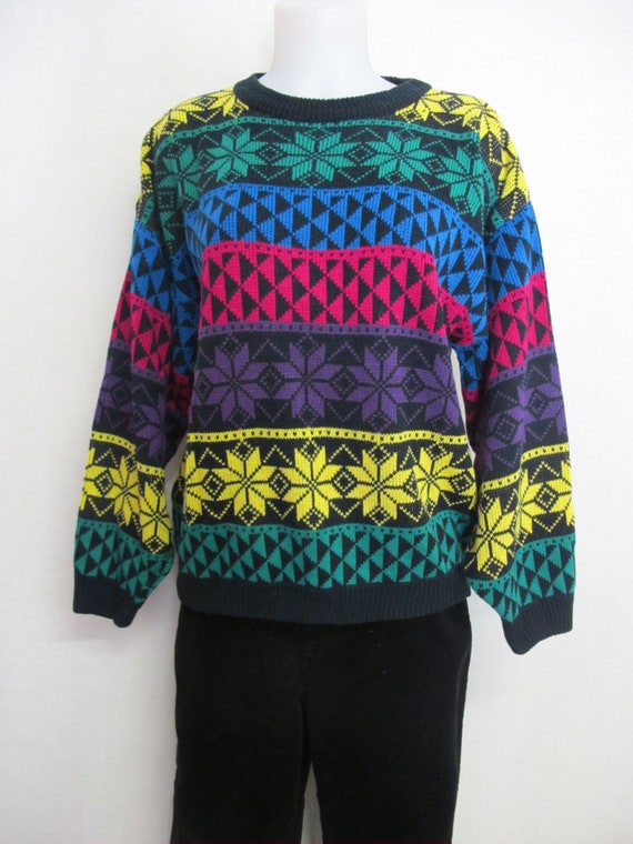 Sweater Bulky Oversize Sweater Rainbow Sweater Int