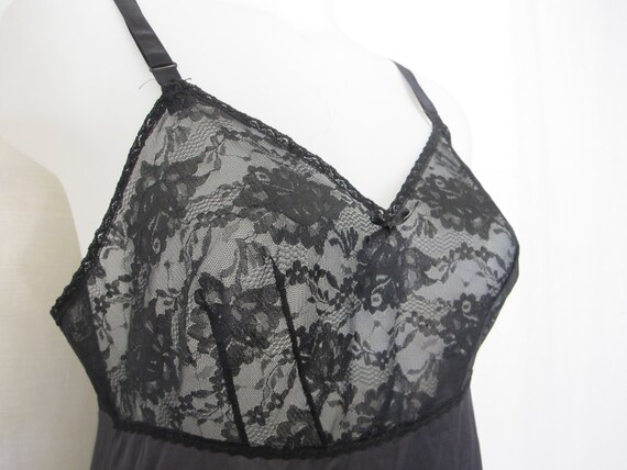 Mad Men Black Slip 1960s Slip Pin up Slip Goth Slip 36