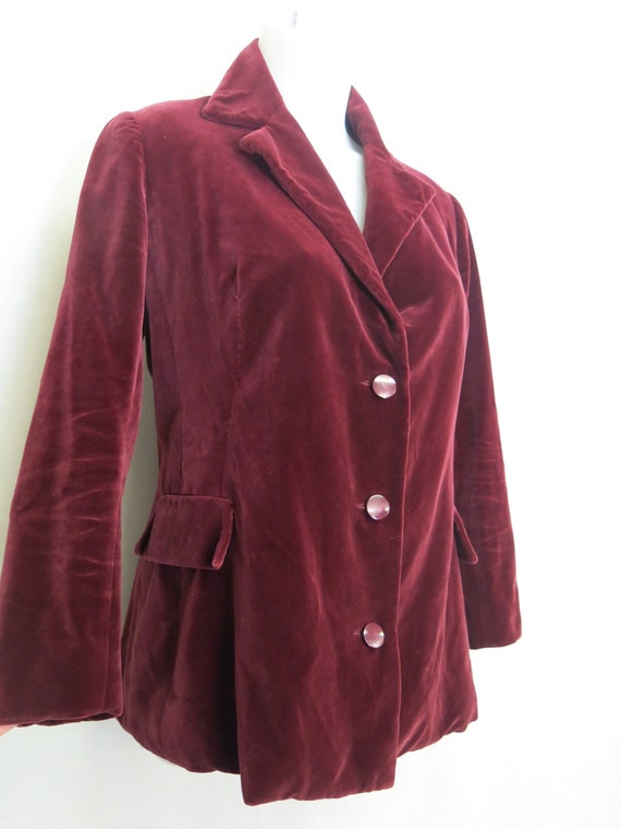 GIVENCHY Nouvelle Boutique Velvet Jacket Burgundy… - image 1