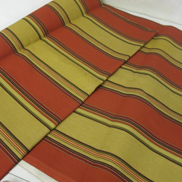 Stripe Canvas Fabric Awning Lawn Chair Sturdy Cotton 1960s 2 yds x 45"