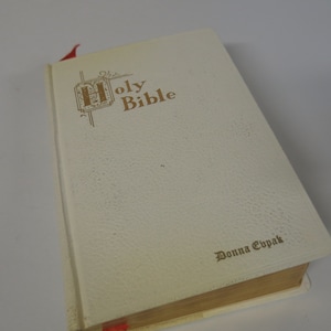 White Leather Bible Holy Bible New Catholic Edition Illustrated 1957
