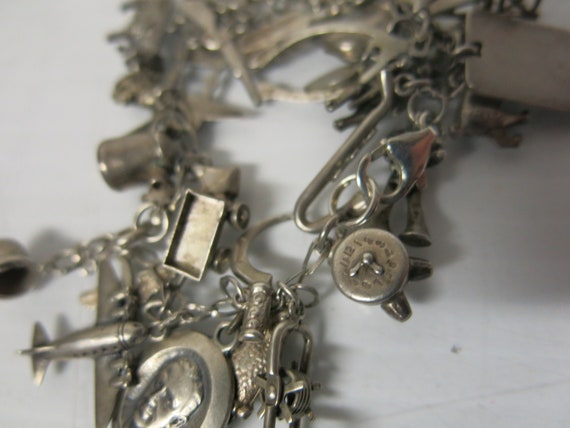WWII Sterling Silver Charm Bracelet FDR Airplanes… - image 4