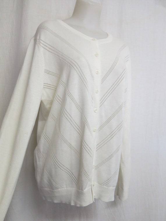 White Cotton Cardigan Sweater Tommy Hilfiger NWOT