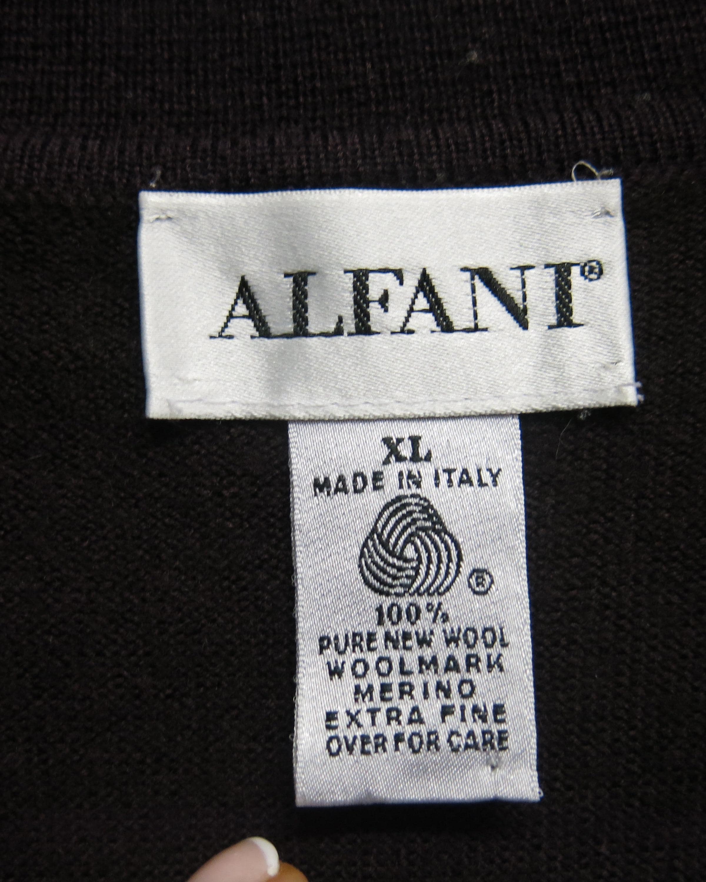 メリノウール セーター ALFANI ボタン プルオーバー ブラウン XLarge 