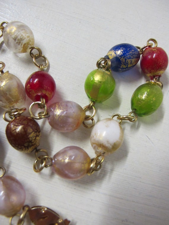 Vintage Italian Glass Bead Necklace Italian Lampw… - image 5