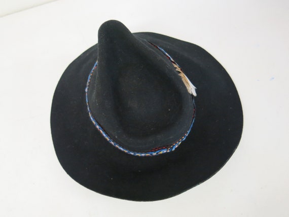 Black Cowboy Hat Slouchy Black Wool Cowboy Hat Ha… - image 1