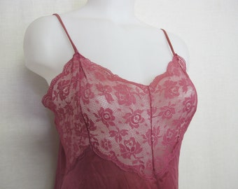 Diane Von Furstenberg Nightgown 1980's Nightgown Stretch Lace Plum