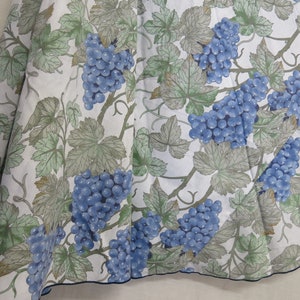 Round Cotton Tablecloth Cottage Tablecloth Farmhouse Grape Motif 90&quot; Country French Italian