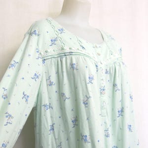 LANZ Nightgown Cotton Jersey PLUS XLarge 3/4 Length Aqua