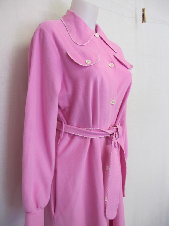 Mid Century Robe Fleece Vassarette Robe 1960's Ho… - image 3