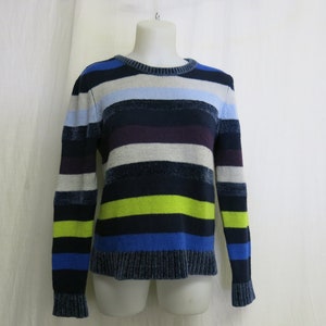 Stripe Sweater Cropped  CHENILLE Trim